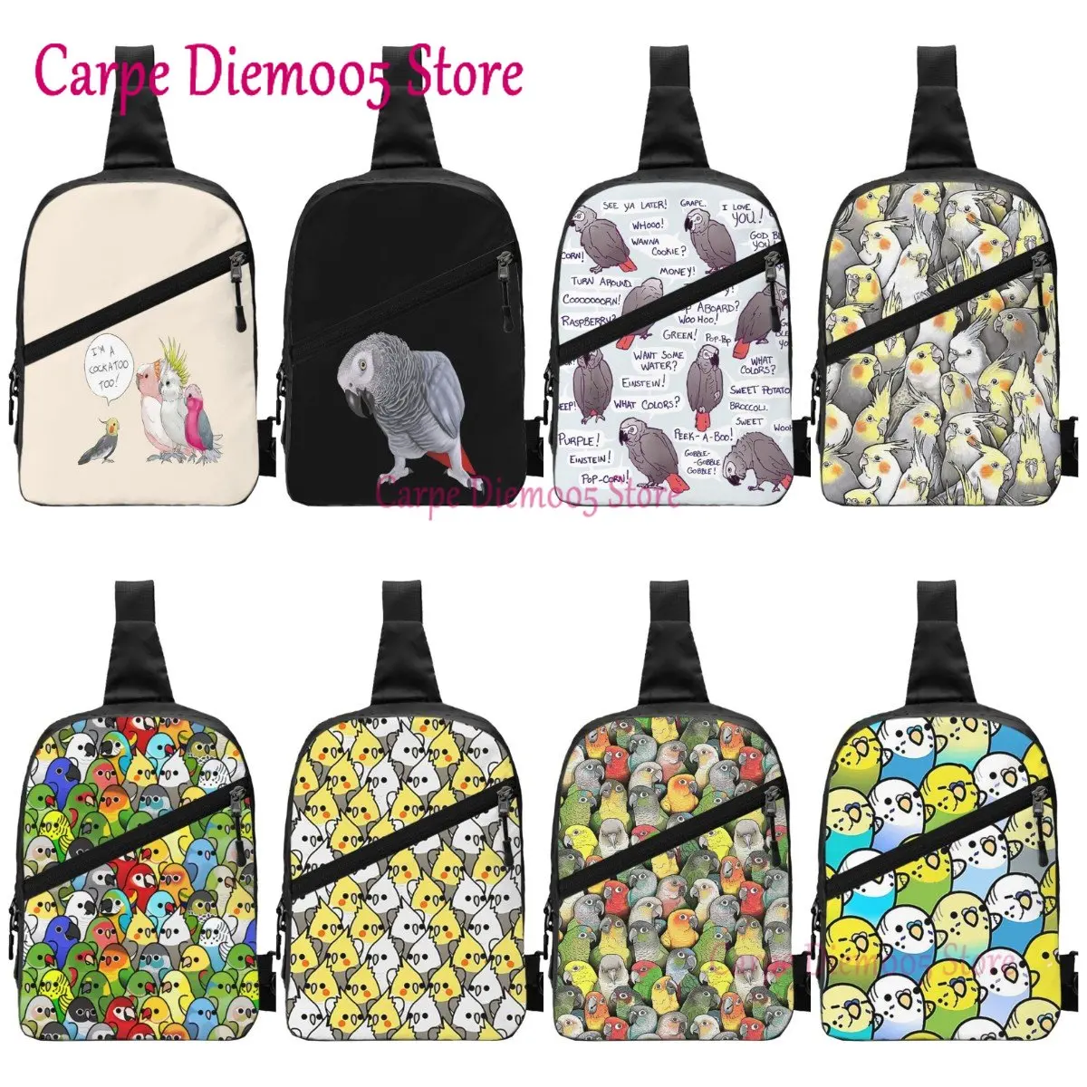 African Grey Parrot Crossbody Sling Backpack Men Custom Shoulder Chest Bag for Cycling Camping Daypack 
African Grey Parrot Crossbody Sling Backpack Men Custom Shoulder Chest Bag for Cycling Camping Daypack