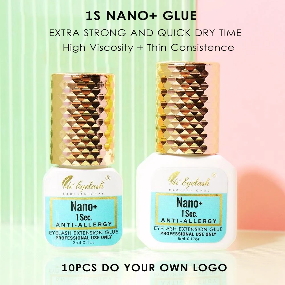 Extra Strong Nano Eyelash Extension Glue 1 Sec Quick Drying Bonding Power Black Adhesive for Professional Supplies Private Label
Extra Strong Nano Eyelash Extension Glue 1 Sec Quick Drying Bonding Power Black Adhesive for Professional Supplies Private Label