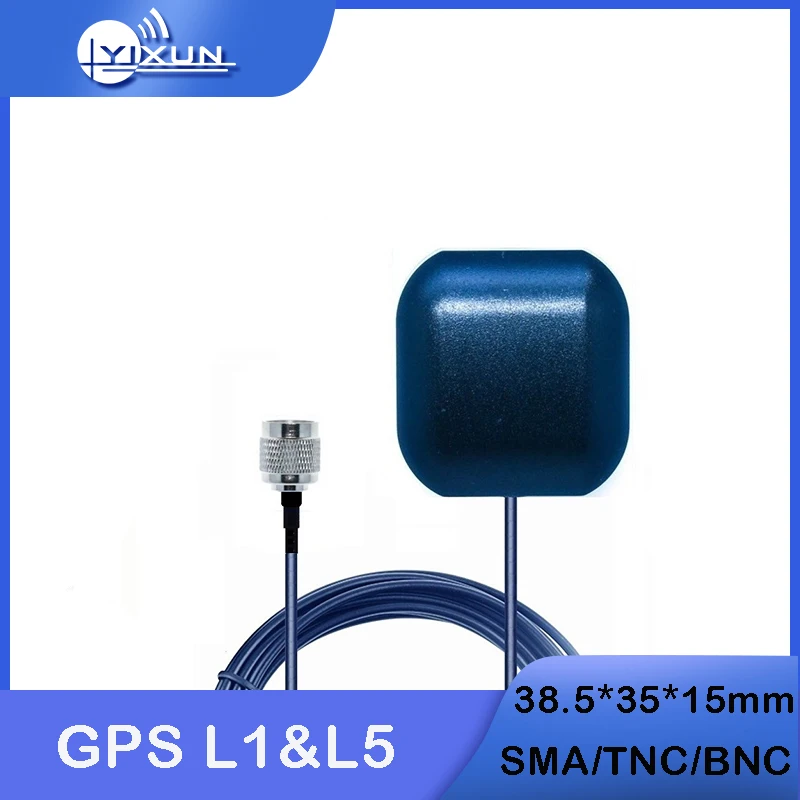 

External GPS L1&L5 Dual-Frequency High-Precision GNSS Navigation Positioning Antenna RG174 3m Cable SMA TNC BNC Connector 28DBI