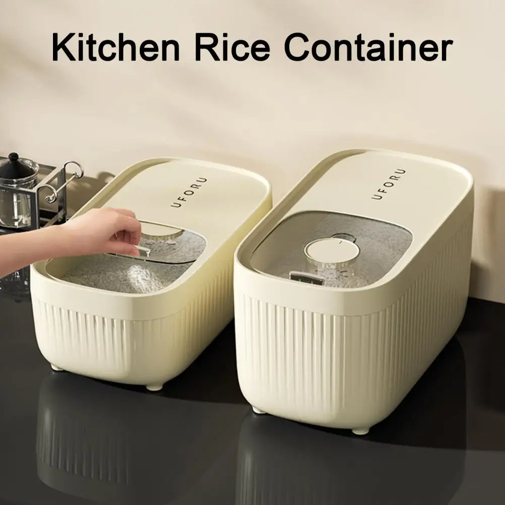 

Plastic Flour Container Rice Storage Box Capacity Airtight Rice Container with Visible Dustproof Lid Ideal Kitchen for Flour