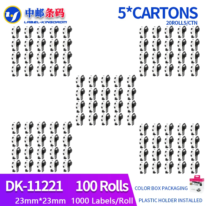 100 рулонов Generic DK-11221 этикетка 23*23 мм 1000 шт совместимы с принтером Brother Label все поставляются с пластиковым держателем
100 рулонов Generic DK-11221 этикетка 23*23 мм 1000 шт совместимы с принтером Brother Label все поставляются с пластиковым держателем