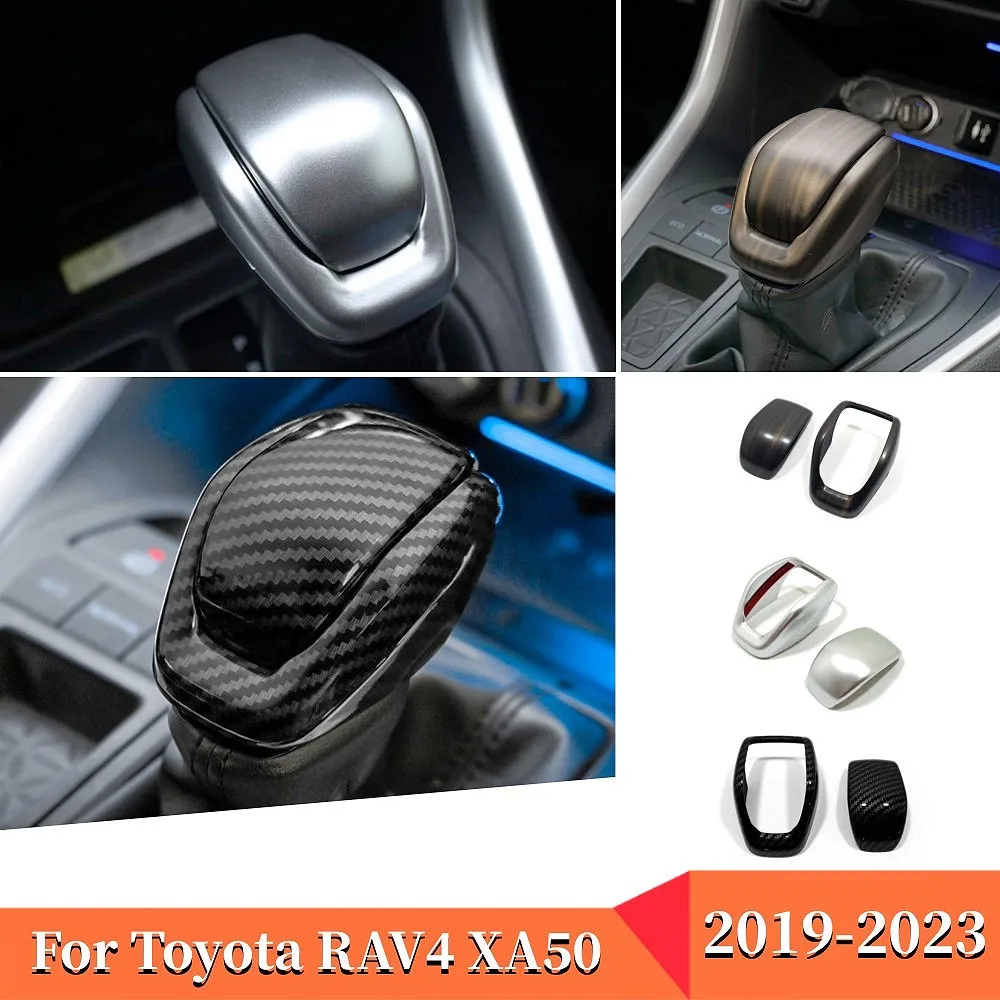 

ABS Plastic Car Gear Shift Head Frame Patch Cover Trims Sticker For Toyota RAV4 2019-2023 RAV 4 XA50 Hybrid Interior Accessories