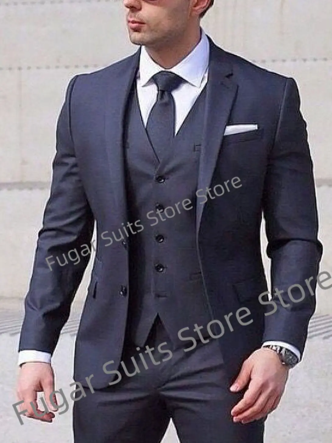Business Navy Blue Wedding Suits For Men Slim Fit Formal Groom Tuxedos Prom 3 Pieces Sets Office Wrok Male Blazer Costume Homme
Business Navy Blue Wedding Suits For Men Slim Fit Formal Groom Tuxedos Prom 3 Pieces Sets Office Wrok Male Blazer Costume Homme