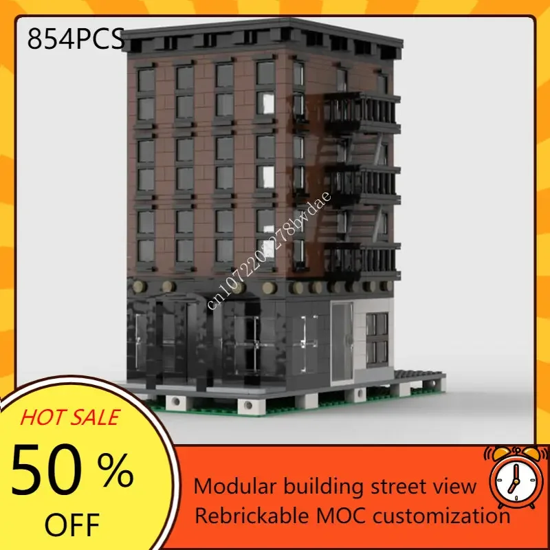 

New York Apartment Modular MOC Creative street view Model Building Blocks Architecture DIY Education Assembly Model Toys Gifts