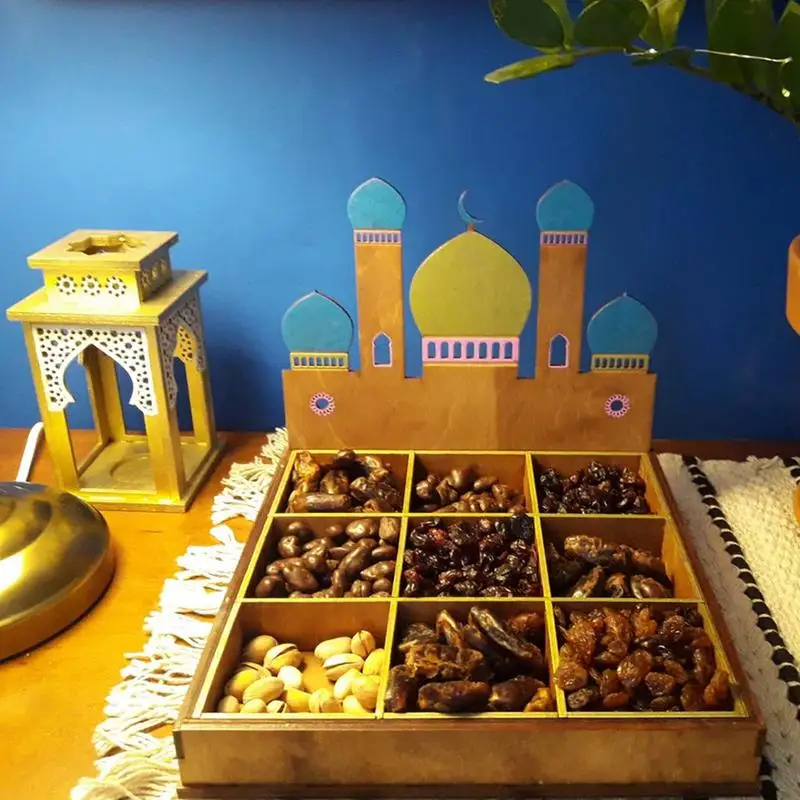

Поднос для десертов Eid, поднос для столовых десертов, подставка для кондитерских изделий с 9 ячейками, украшение для дома Eid, украшение для творчества, подарки, демонстрация еды