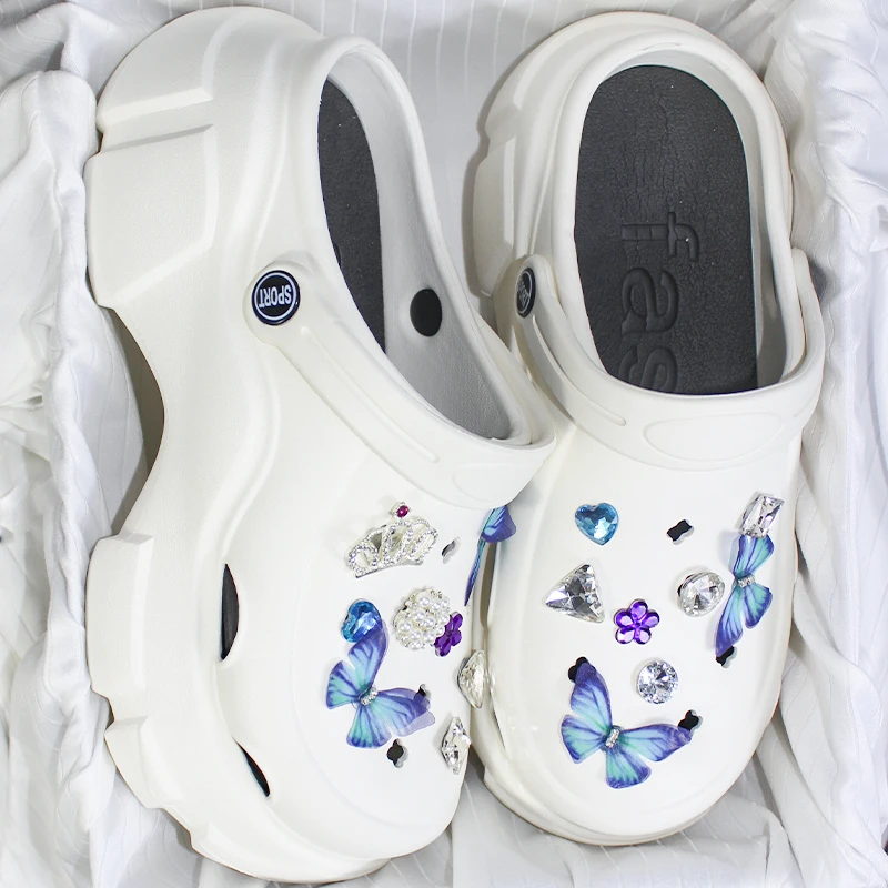 7CM Platform Cute Butterfly Diamond Crown Women Outdoors Vented Clogs Sandals Summer Close Toe Slippers Beach Brand Bread Shoes
7CM Platform Cute Butterfly Diamond Crown Women Outdoors Vented Clogs Sandals Summer Close Toe Slippers Beach Brand Bread Shoes