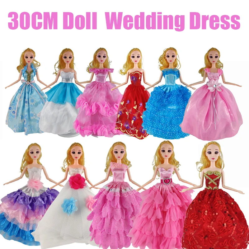 

Newest Barbie Princess Fashion Clothes Wedding Princess or Party Dress For 30CM 11Inch Barbie Doll Best Gift Tos For Girl