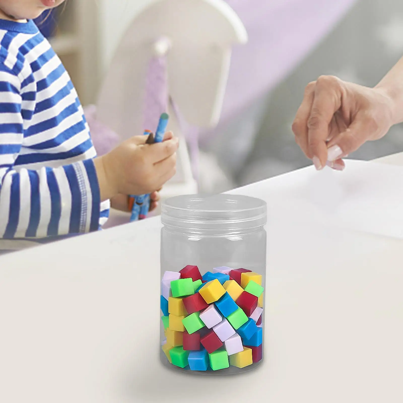 

100Pcs Centimeter Cubes Math Toy DIY Creativity Early Math Manipulatives for Preschool Ages 4-7 Children Boys Girls Kindergarten