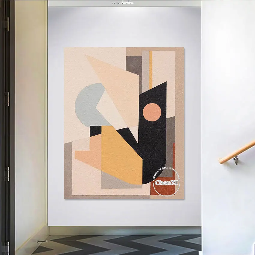 Картина маслом на холсте без рамы, Настенный декор ручной работы, геометрический узор, большие размеры, для выставок в отеле 
Картина маслом на холсте без рамы, Настенный декор ручной работы, геометрический узор, большие размеры, для выставок в отеле