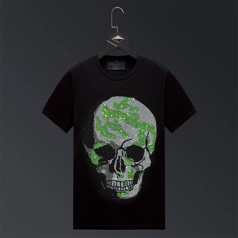 Vintage Skulls Rhinestones T Shirts Men Summer Clothes Fashion Streetwear O Neck Short Sleeve Thin Cool Elastic Cotton T-shirts
Vintage Skulls Rhinestones T Shirts Men Summer Clothes Fashion Streetwear O Neck Short Sleeve Thin Cool Elastic Cotton T-shirts