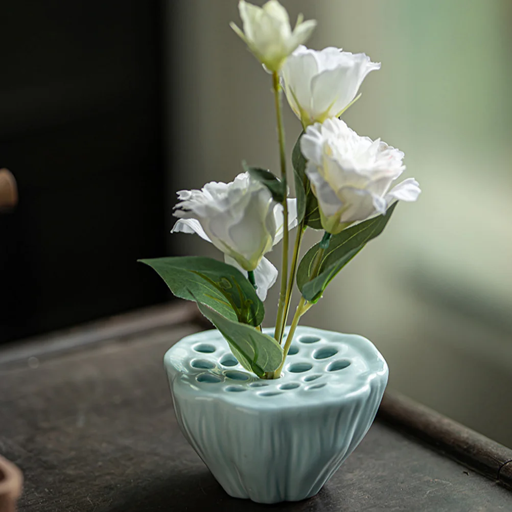 

Ceramic Lotus Flower Pot Vase Decor Bearing Dried Table Centerpiece Decoration Ceramics Home