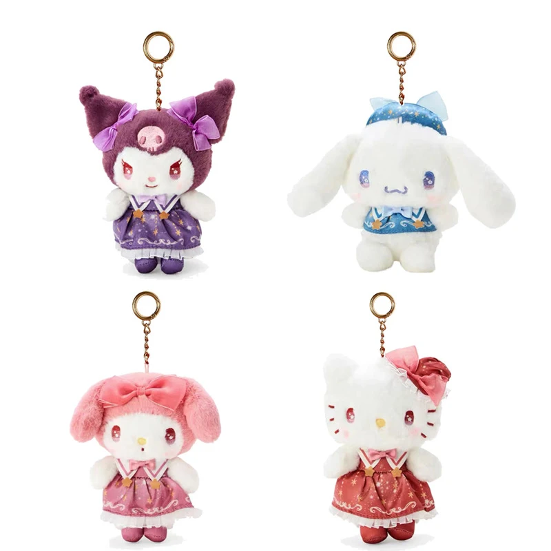 

10cm Sanrio Plush Stuffed Toys Cartoon Anime Figure Kuromi Cinnamoroll My Melody Kawaii Doll Keychain Pendant Baby Birthday Gift