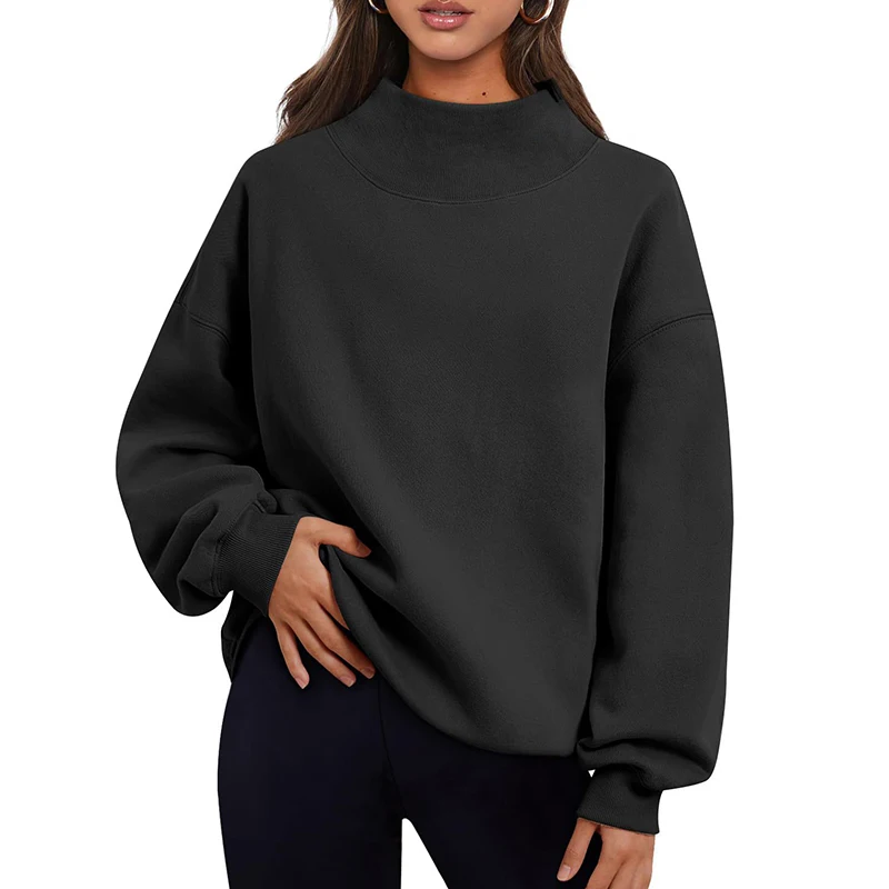 Women's Solid Color Loose Sweatshirt Turtleneck Pullover Long Sleeve Hoodie Tops Fall Clothing
Women's Solid Color Loose Sweatshirt Turtleneck Pullover Long Sleeve Hoodie Tops Fall Clothing