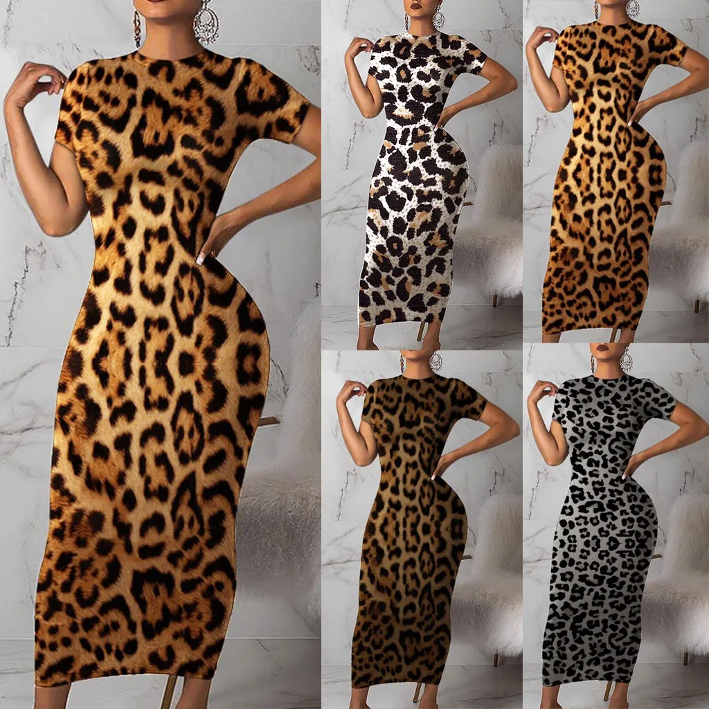 Summer Women Clothes Long Maxi Dress Short Sleeve Leopard Print Night Club Party Sexy Bandage Elegant Dresses Vestidos
Summer Women Clothes Long Maxi Dress Short Sleeve Leopard Print Night Club Party Sexy Bandage Elegant Dresses Vestidos