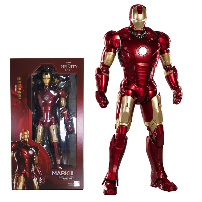 

ZD 1/5 Iron Man 36CM MK3 Original Marvel legends LED lighting 10th Anniversary Memorial Collect Tony Stark Model Action Figure