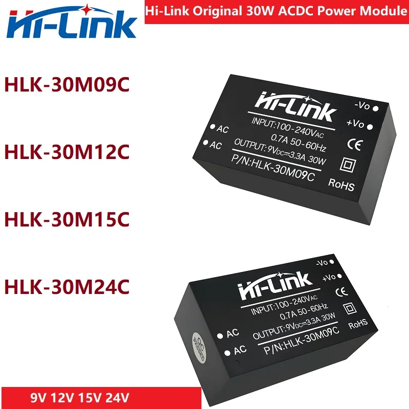 

Hi-Link Original 30W 9V/12V/15V/24V 30M09C 30M12C 30M15C 30M24C 3.3A 2.5A 2A AC DC Converter Intelligent Power Supply Module