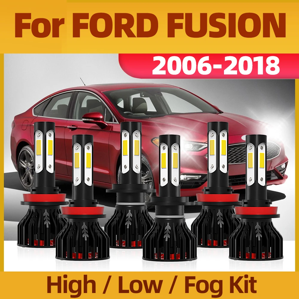 

Crossfox 6PCS Super Bright Car LED IP68 Easy To Install 12V 6000K High H7 Low H11 Fog Lamp H8/H9/H11 For FORD FUSION 2006-2018