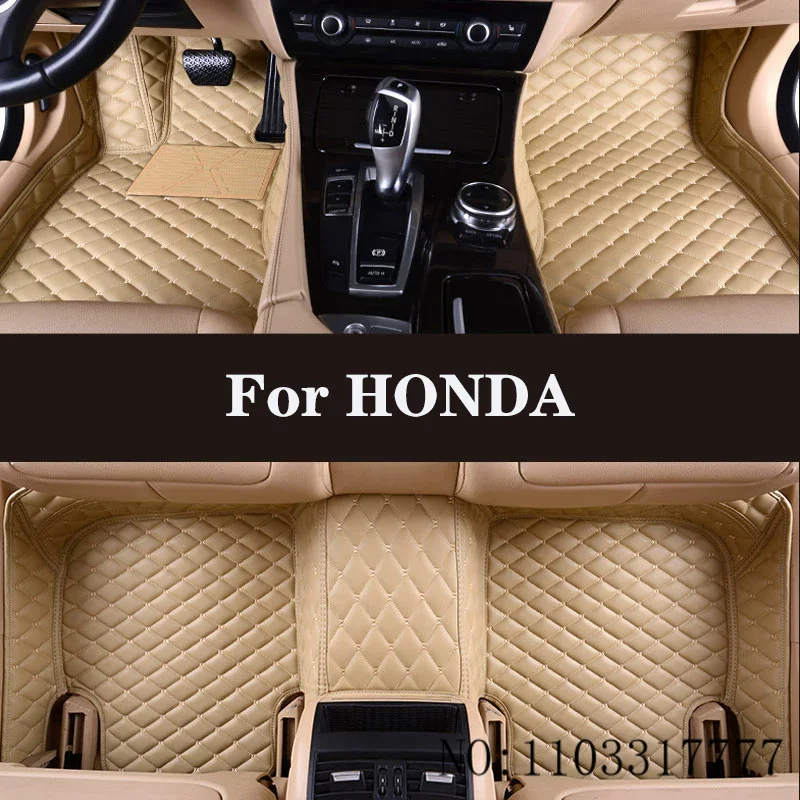 

Full Surround Custom Leather Car Floor Mat For HONDA Accord City Civic CRV CRZ Elysion Fit Jade Jazz Insight Odyssey Auto Parts