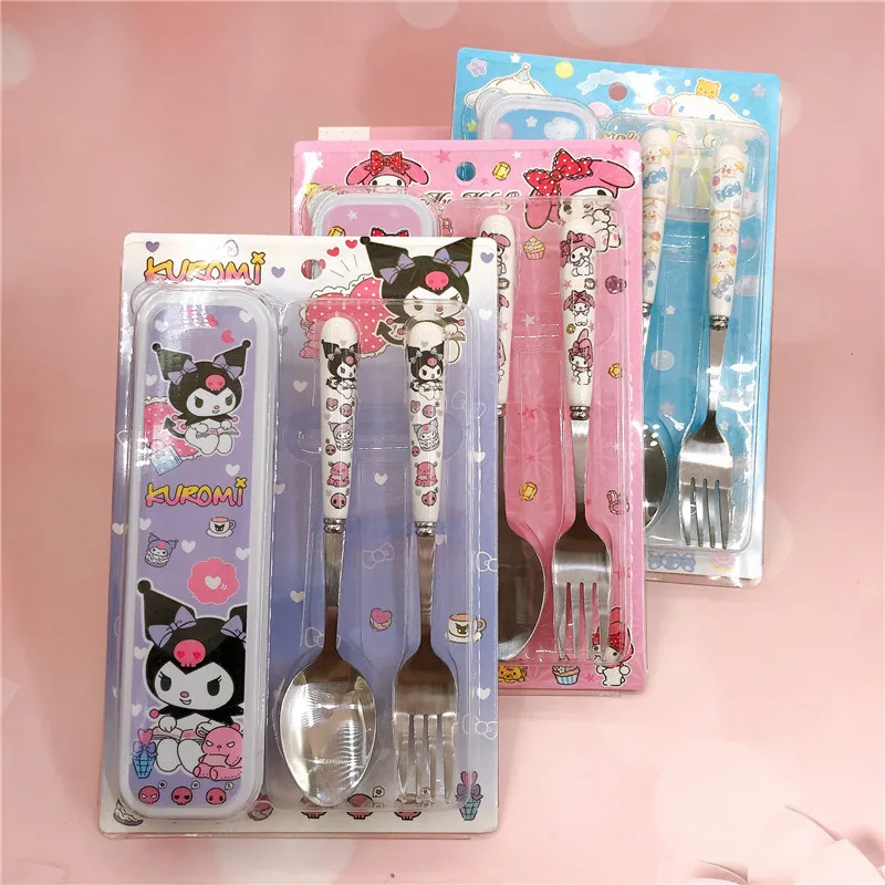 Kawaii Sanrio Cinnamoroll Hello Kitty Kuromi Cartoon Children Forks Stainless Steel Set Tableware Primary School Tableware
Kawaii Sanrio Cinnamoroll Hello Kitty Kuromi Cartoon Children Forks Stainless Steel Set Tableware Primary School Tableware