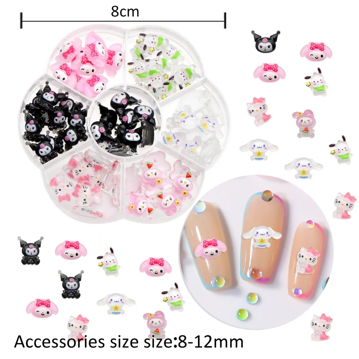 70Pcs Kuromi Nail Art Decor Kawaii Pochacco My Melody Cinnamoroll Gems Charms Jewelry for Manicure DIY Nail Rhinestone Gift
70Pcs Kuromi Nail Art Decor Kawaii Pochacco My Melody Cinnamoroll Gems Charms Jewelry for Manicure DIY Nail Rhinestone Gift