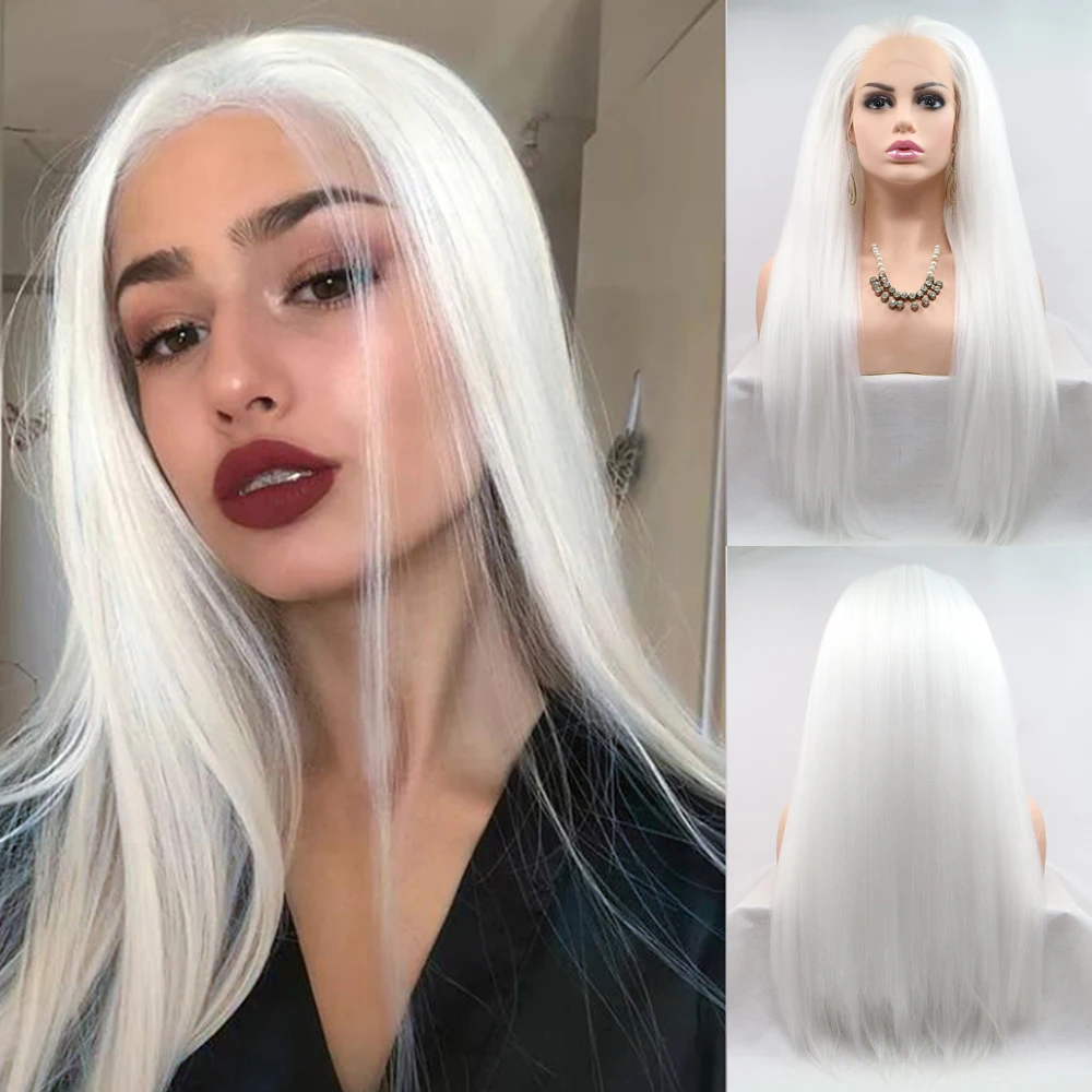 Silky Straight Lace Front Wig Long Black Lace Wigs with Baby Hair White Pink Colored Synthetic Wigs for Cosplay Party
Silky Straight Lace Front Wig Long Black Lace Wigs with Baby Hair White Pink Colored Synthetic Wigs for Cosplay Party