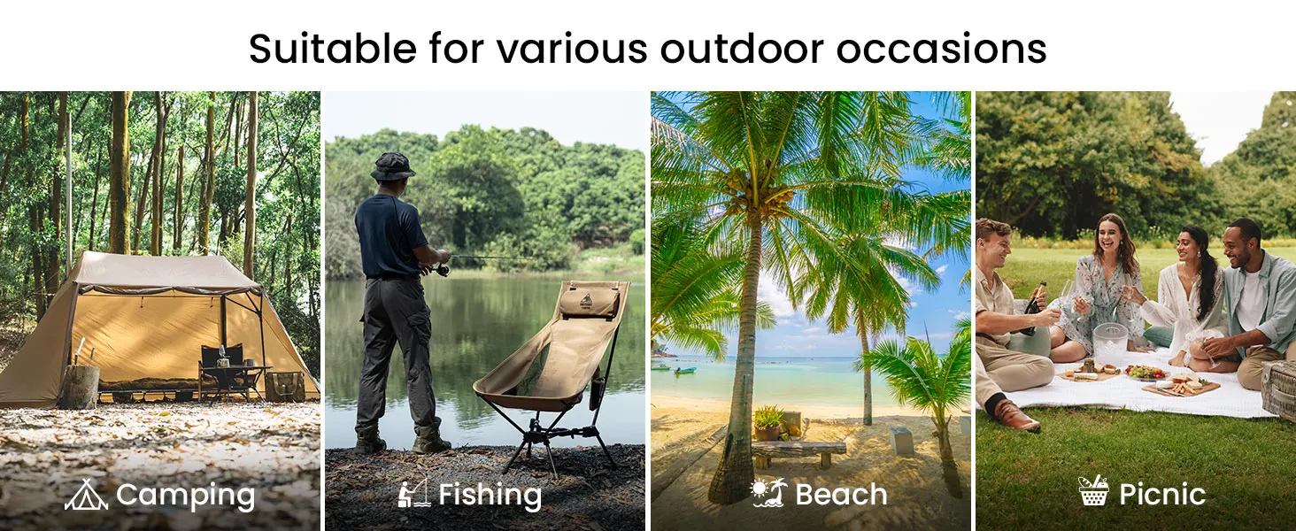 كرسي التخييم المحمول Tigerblade، كرسي خارجي عالي الظهر لصيد الأسماك والمشي لمسافات طويلة والشواء والحفلات والبستنة والاستخدام الداخلي 10 كرسي التخييم المحمول Tigerblade، كرسي خارجي عالي الظهر لصيد الأسماك والمشي لمسافات طويلة والشواء والحفلات والبستنة والاستخدام الداخلي