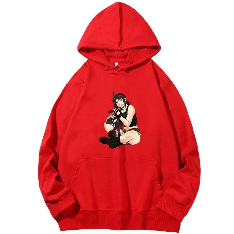 

Revy From Black Lagoon Anime Graphic Hooded Sweatshirts Spring Autumn Cotton Essentials Hoodie Hooded Shirt Men's Sportswear