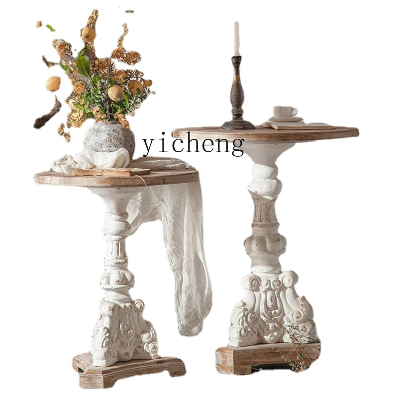 Zk Vintage Engraving Roman Column Coffee Table Solid Wood Living Room Homestay Hotel Side Table Creative round Table
Zk Vintage Engraving Roman Column Coffee Table Solid Wood Living Room Homestay Hotel Side Table Creative round Table