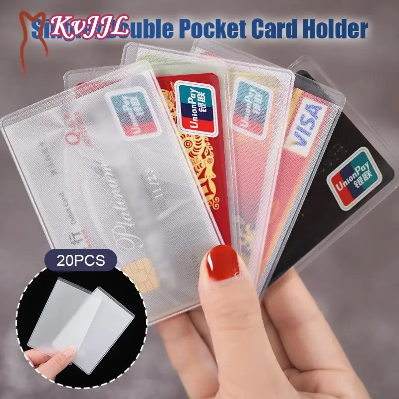 20Pcs Single/Double Pocket PVC Transparent Card Holder Bus Business Case Bank Credit ID Card Holder Cover Protection Holder
20Pcs Single/Double Pocket PVC Transparent Card Holder Bus Business Case Bank Credit ID Card Holder Cover Protection Holder