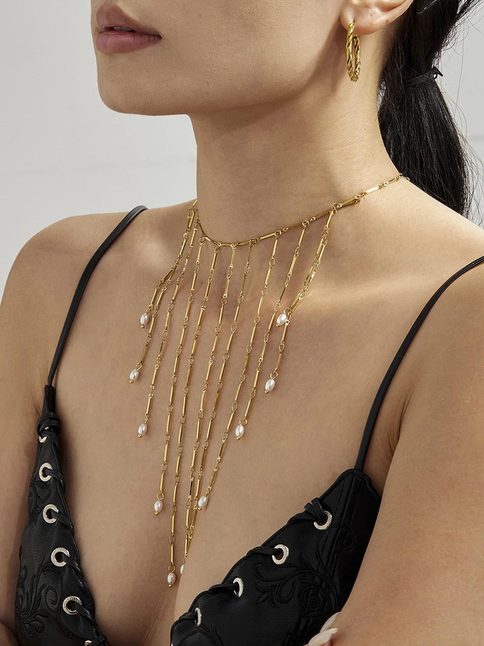 Sweet Fringe Necklace In Stainless Steel 18k Gold Plated Waterproof Non Tarnish Collar Cascade Long Tassels Necklace For Women 14 Mallzona S1927f61ffa8b420cb869135e94586e07c Sweet Fringe Necklace In Stainless Steel 18k Gold Plated Waterproof Non Tarnish Collar Cascade Long Tassels Necklace For Women Mallzona