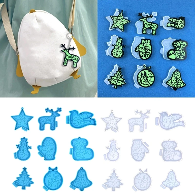 9 Pcs/set Glossy Mold Christmas Series Keychain Silicone Mold DIY Keychain Pendant Jewelry Epoxy Resin Crafting Mold E0BE
9 Pcs/set Glossy Mold Christmas Series Keychain Silicone Mold DIY Keychain Pendant Jewelry Epoxy Resin Crafting Mold E0BE