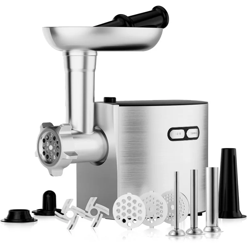 

CHEFFANO Meat Grinder, Electric Meat Grinder and Sausage Maker Includes 3 Size Stainless Steel Sausage Stuffs, 2 Cutting Blades