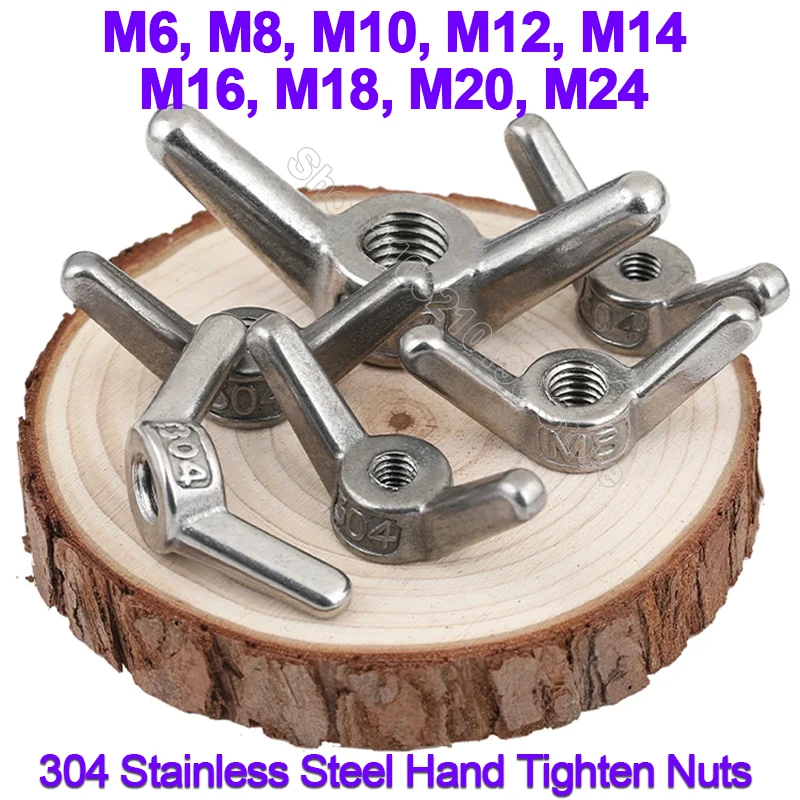 

304 Stainless Steel Butterfly Nut Hand Tighten Nuts Claw Nut Wing Nut Wing Nuts Sheep Horn Nut M6 M8 M10 M12 M14 M16 M18 M20 M24