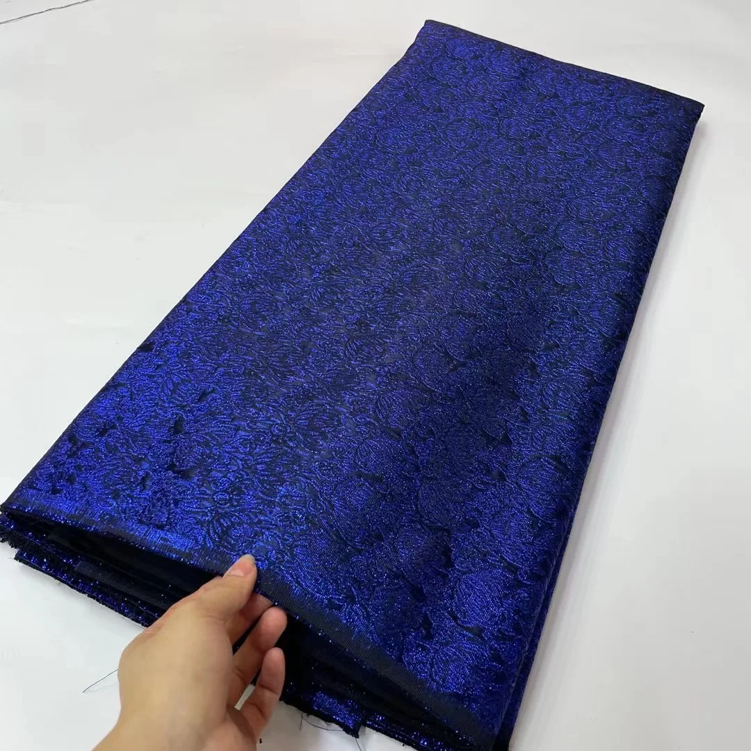 

Latest Blue French Jacquard Brocade Lace Fabric 2022 High Qualtiy African Lace Fabric Nigerian Brocade Lace Fabric Sew PJK22129