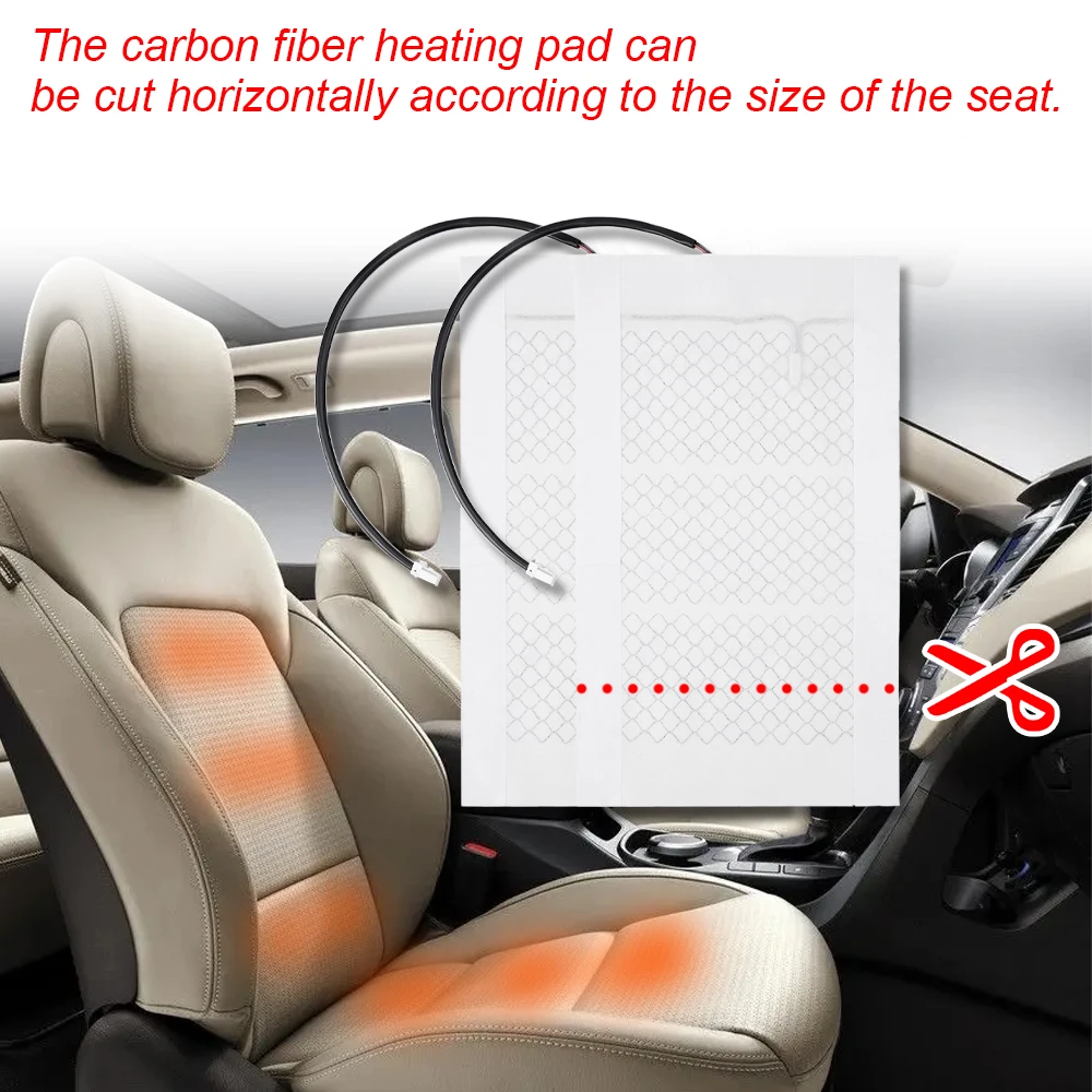 2Pcs/4Pcs 12V Carbon Fiber Car Seat Heating Pad Car Universal Winter Can Be Cut Seat Heating Pad Size 48*27Cm 2Pcs/4Pcs 12V Carbon Fiber Car Seat Heating Pad Car Universal Winter Can Be Cut Seat Heating Pad Size 48*27Cm