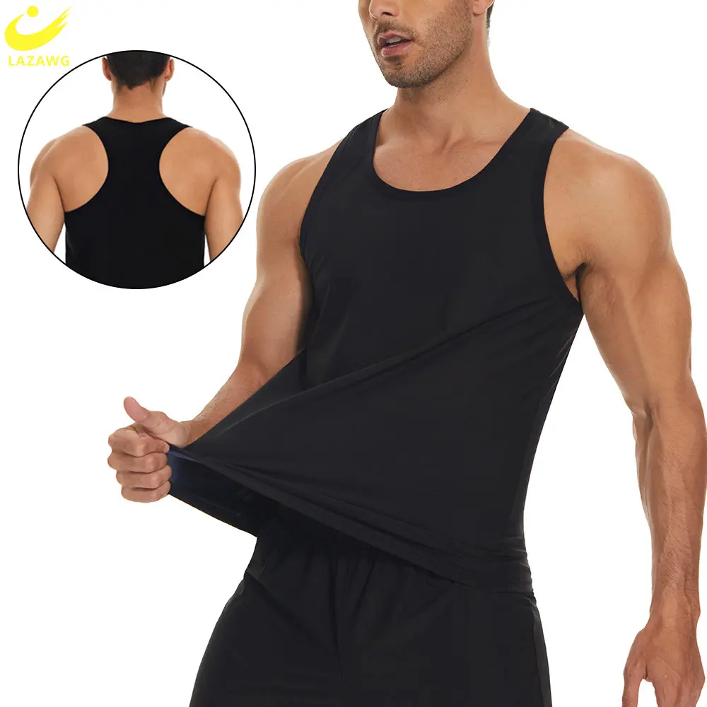 

LAZAWG Sauna Vest for Men Sweating Tank Top Weight Loss Top Slimming Sleeveless Thin Fat Burner Sportwear Body Shaper Workout
