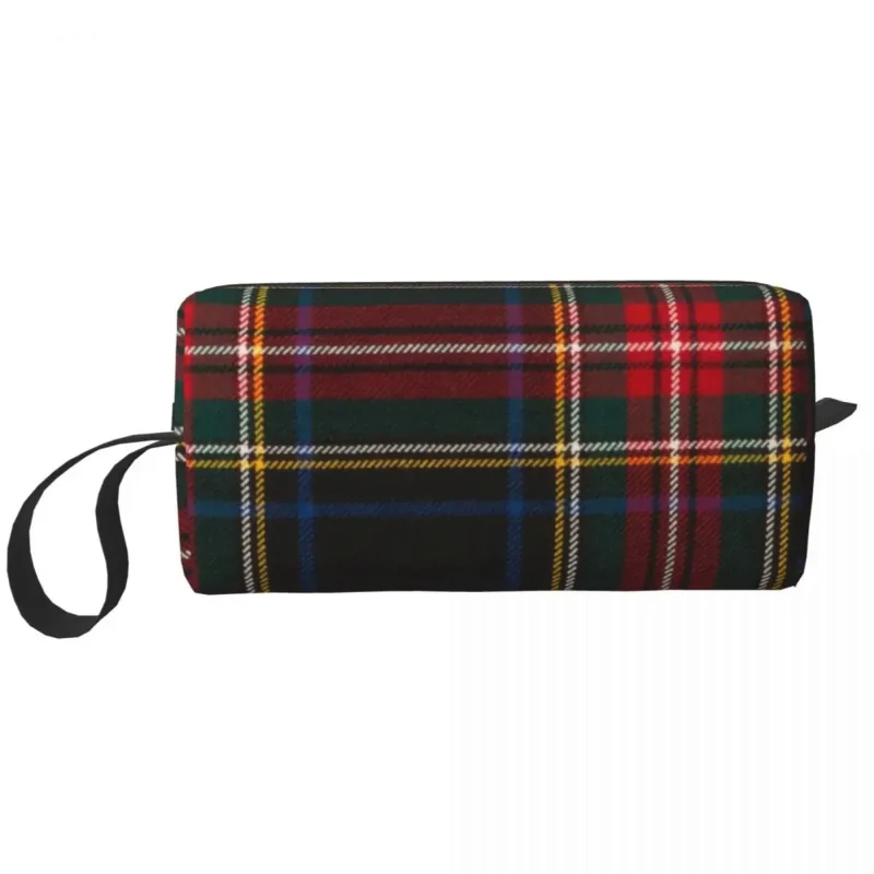 

Luxury Black Tartan Plaid Makeup Bag Women Travel Cosmetic Organizer Cute Geometric Gingham Check Texture Storage Toiletry Bags