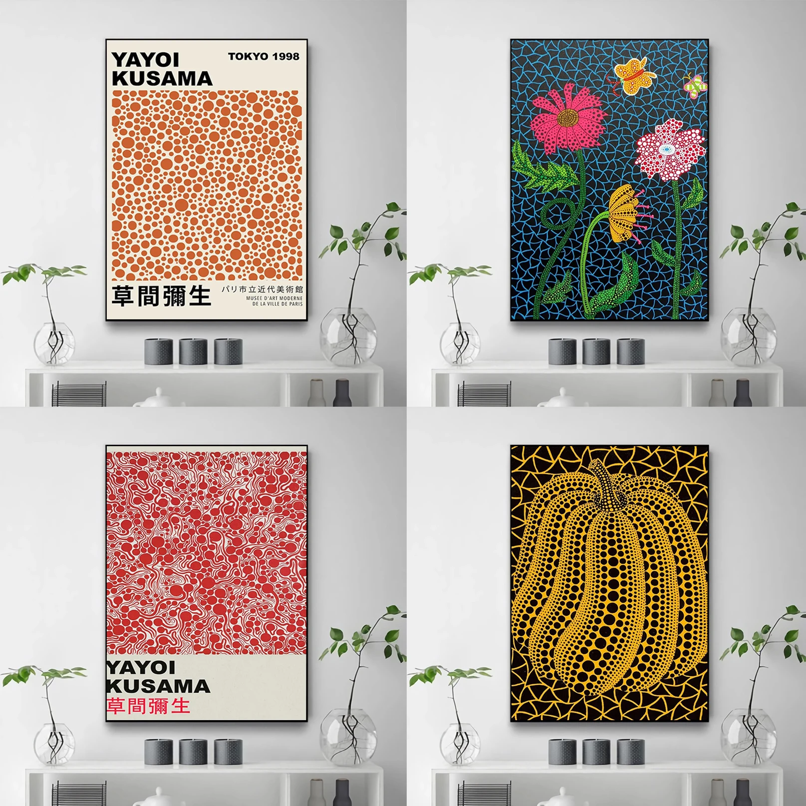 

Posters for Wall Art Yayoi Kusama Exhibition Poster Canvas Home Decore With Free Shipping Room Decor Decorative Painting Prints