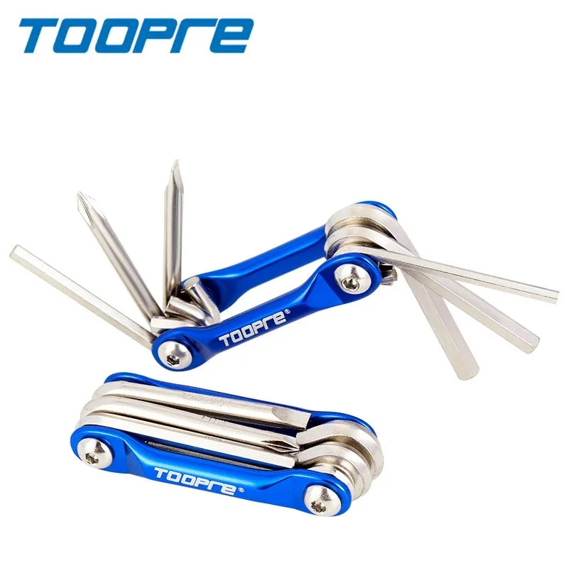 

TOOPRE Bicycle TL-833 6 In 1 Multifunction Tool Chromium Vanadium Steel Iamok Light Blue 92g Allen Wrench Bike Parts