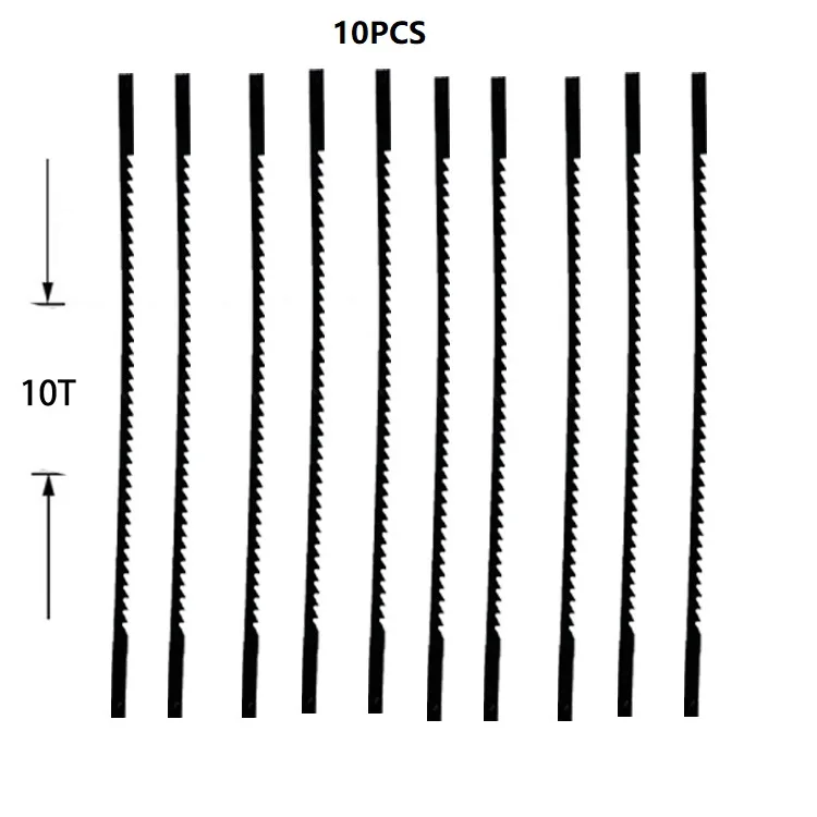 For: Wood Soft Metal Plastic Scroll Saw Blades Saw Blades 10/15/18/24 TPI 10PCS 132mm Black Carbon Steel Width 3 Mm
For: Wood Soft Metal Plastic Scroll Saw Blades Saw Blades 10/15/18/24 TPI 10PCS 132mm Black Carbon Steel Width 3 Mm