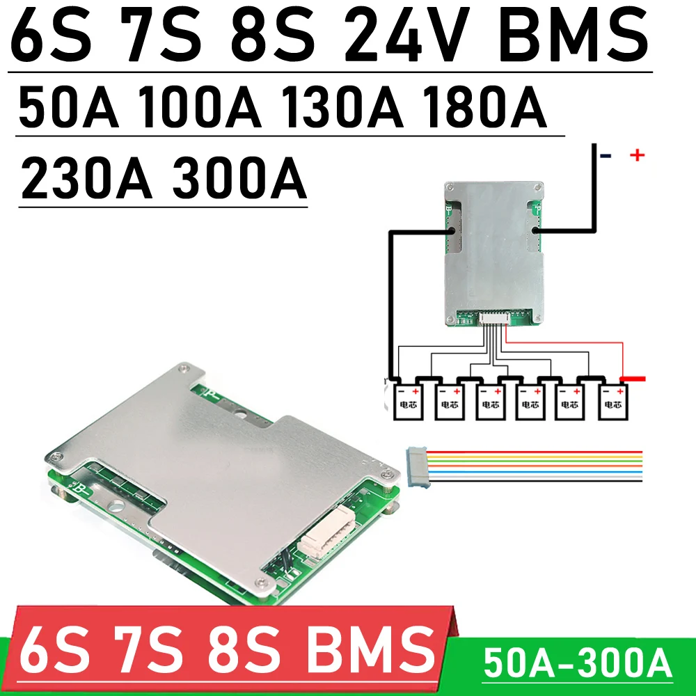 6S 7S 8S 24V 130A 180A 230A 300A BMS 18650 Li-ion Lifepo4 Lithium Battery Protection Board Balance electrical tool RV Inverter
6S 7S 8S 24V 130A 180A 230A 300A BMS 18650 Li-ion Lifepo4 Lithium Battery Protection Board Balance electrical tool RV Inverter