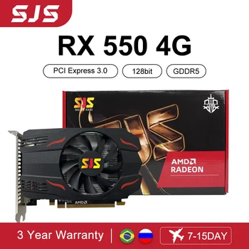 SJS 비디오 카드, 채굴 게이밍 카드, RX 550, 4GB 그래픽 카드, 128 비트 GDDR5, AMD GPU, RX550, 4GB, PCI-E X16, 1500MHz