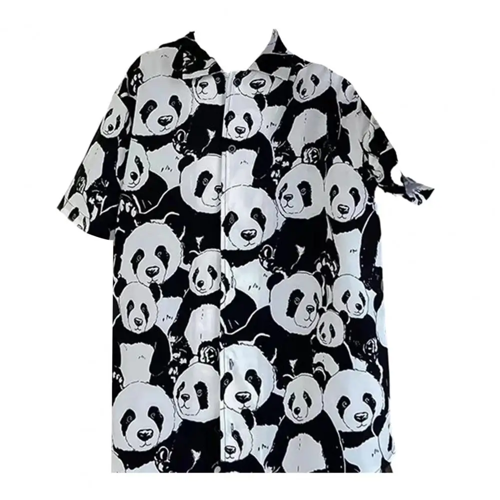 Summer Shirt Men's Summer Panda Printed Shirt Casual Loose Fit Streetwear Fashion Tee with Short Sleeves Single-breasted Lapel
Summer Shirt Men's Summer Panda Printed Shirt Casual Loose Fit Streetwear Fashion Tee with Short Sleeves Single-breasted Lapel