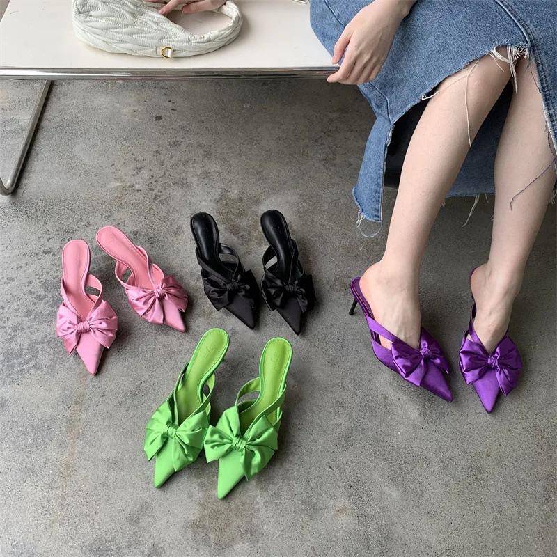 TSTCTB Butterfly-knot Pointed Toe Women Pump Designer Strippers Party Prom High Heel Shoes Mule Shoes Female Slippers
TSTCTB Butterfly-knot Pointed Toe Women Pump Designer Strippers Party Prom High Heel Shoes Mule Shoes Female Slippers