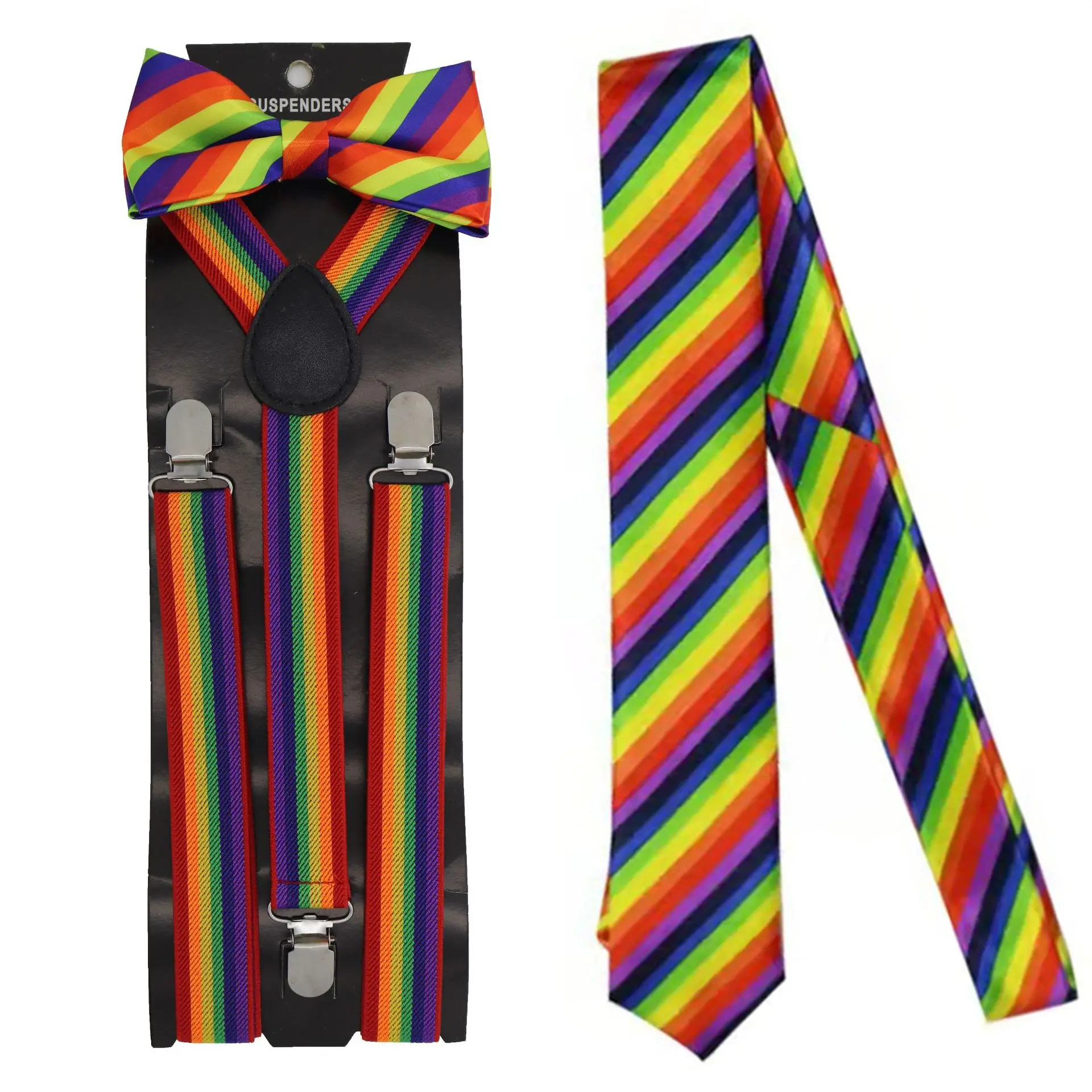 Six color seven color striped tie rainbow tie casual fashion zipper elastic band tie in stock
Six color seven color striped tie rainbow tie casual fashion zipper elastic band tie in stock