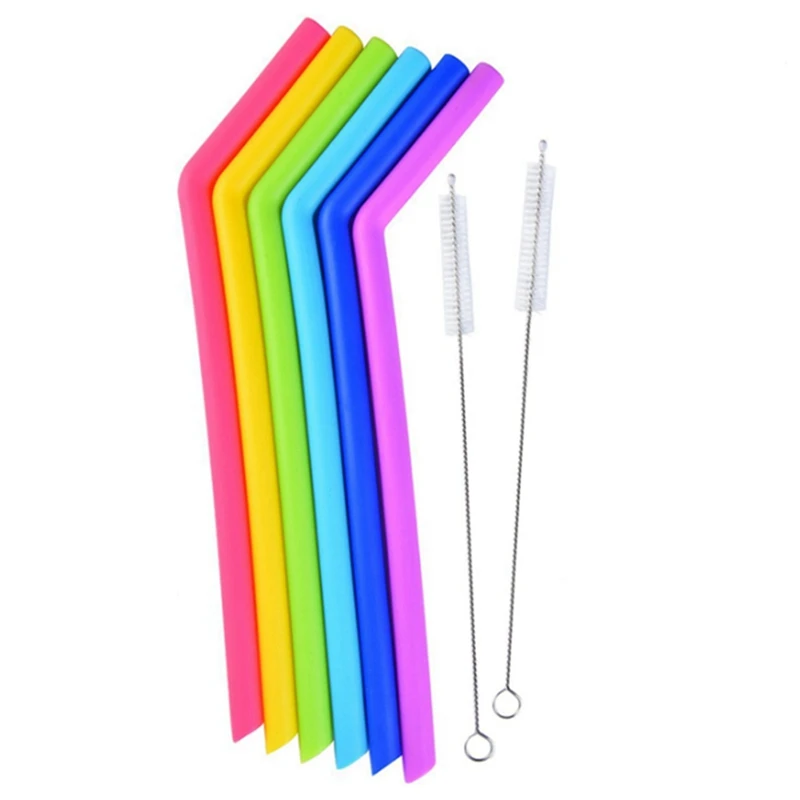 Silicone Straws And Cleaning Brushes - Set Of (6) Straws And (2) Cleaning Brushes
Silicone Straws And Cleaning Brushes - Set Of (6) Straws And (2) Cleaning Brushes