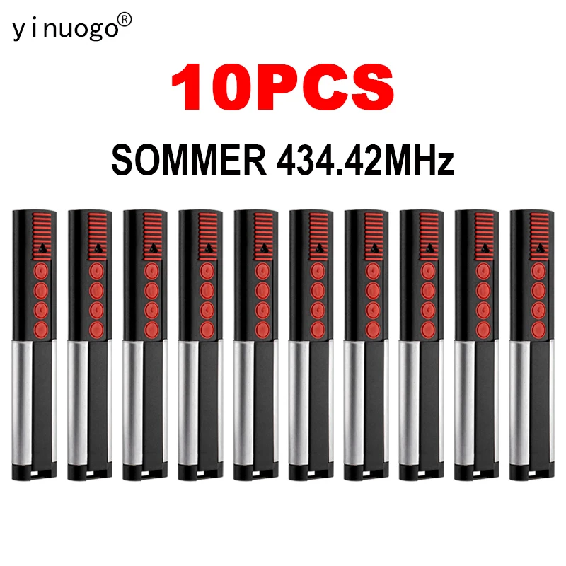 

10PCS SOMMER TX03-434-4-XP Garage Door Remote Control Gate 434.42MHz For SOMMER 4014 4022 TX02-434-2 434MHz Orange and Green LED