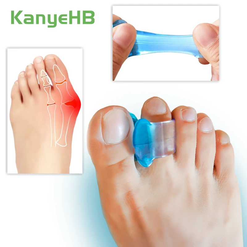 

2pcs=1pair Hallux Valgus Toe Separator Toes Deformation Bunion Pain Relief Feet Bone Orthosis Foot Silica Gel Care Tool H075