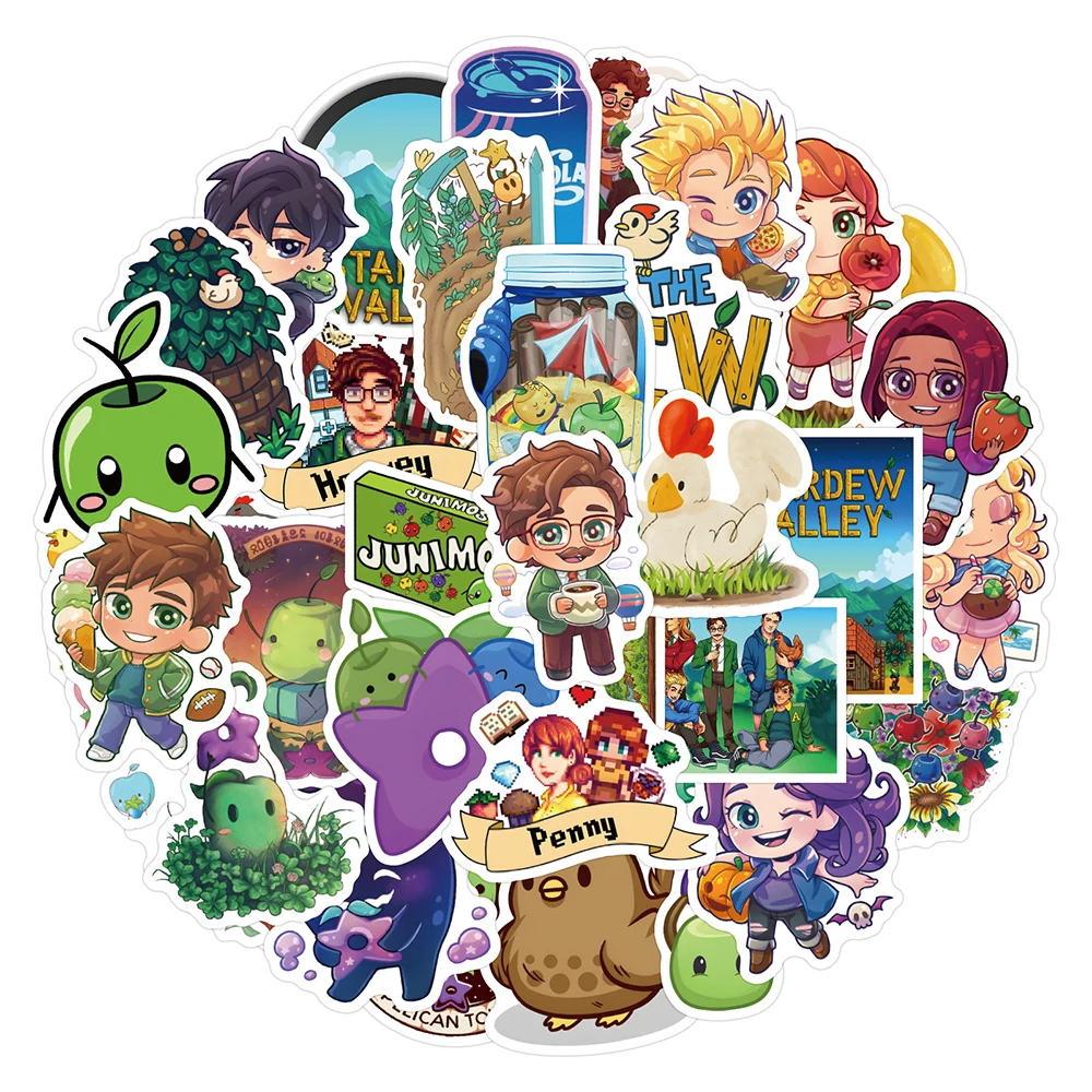 

10/30/50Pcs Kawaii Cartoon Stardew Valley Game Decoration Stickers Decals Waterproof DIY Suitcase Guitar Vinyl Graffiti Sticker