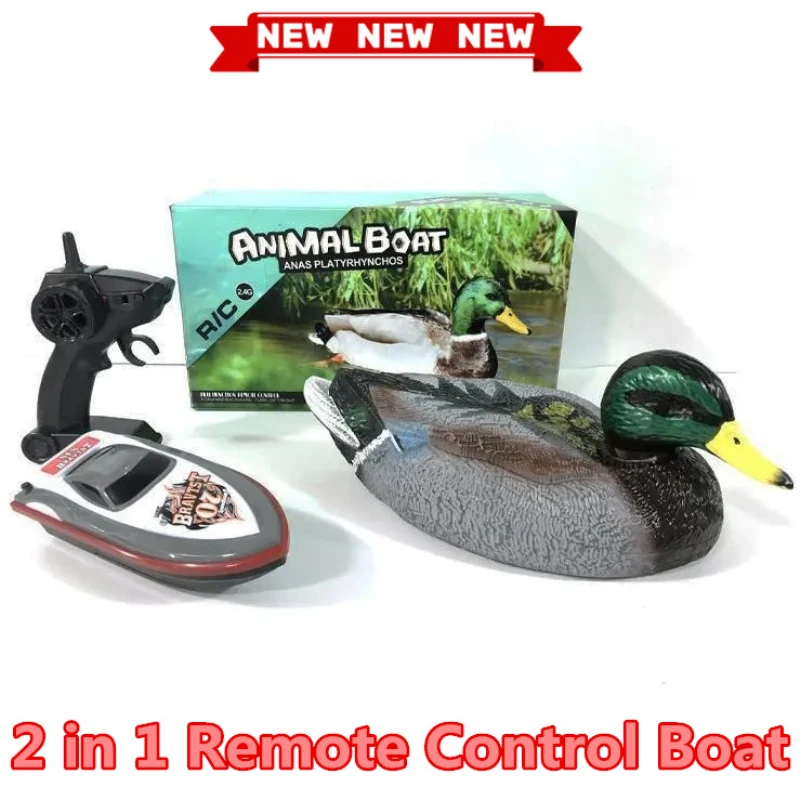 2 in 1 Animal RC Toys Greenhead Duck Remote Control Boats 15km/h Waterproof Hunting Motion Ship Model Toys 2.4GHz RC Duck Boat
2 in 1 Animal RC Toys Greenhead Duck Remote Control Boats 15km/h Waterproof Hunting Motion Ship Model Toys 2.4GHz RC Duck Boat